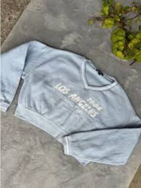 Light Blue Cropped Los Angeles Sweatshirt